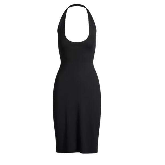 SKIMS Smooth Layers Lounge Halter Dress Obsidian XS NWT $84 - Picture 5 of 5